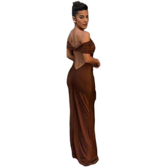 Damen Off-Shoulder Maxikleid R&B