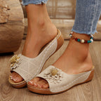 Damen Sandalen im eleganten Stil mit Blumendesign R&B