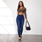Damen Hochtaillierte Skinny Jeans mit moderner Waschung und raffinierten Details R&B