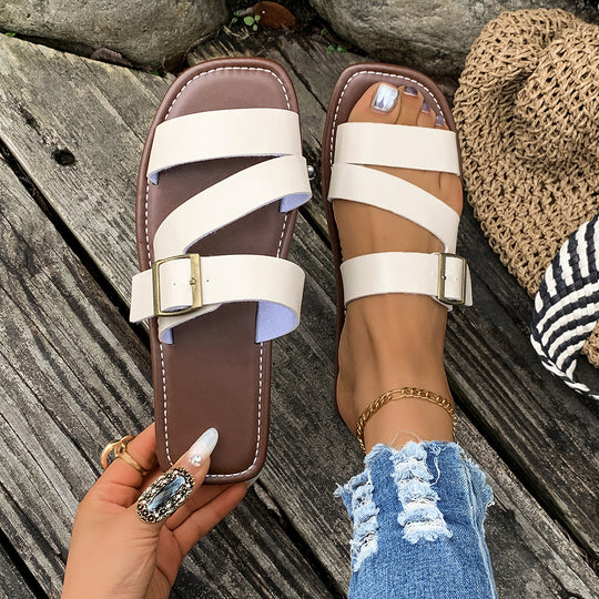 Damen Bequeme Riemchensandalen mit verstellbarem Schnallenverschluss R&B