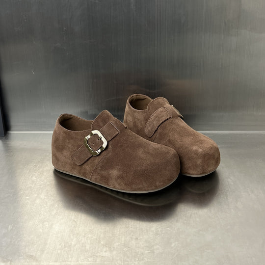 Damen Komfortable Wildleder-Clogs mit elegantem Schnallenverschluss R&B