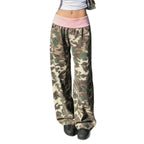Damen bequeme Cargohose mit elastischem Bund und Camouflage-Muster R&B