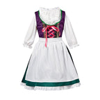Damen nan dreiteiliges Trachtenkleid Dirndl Kostümset mit Schnürung, tailliertem Rock und abnehmbarer Carmenbluse R&B