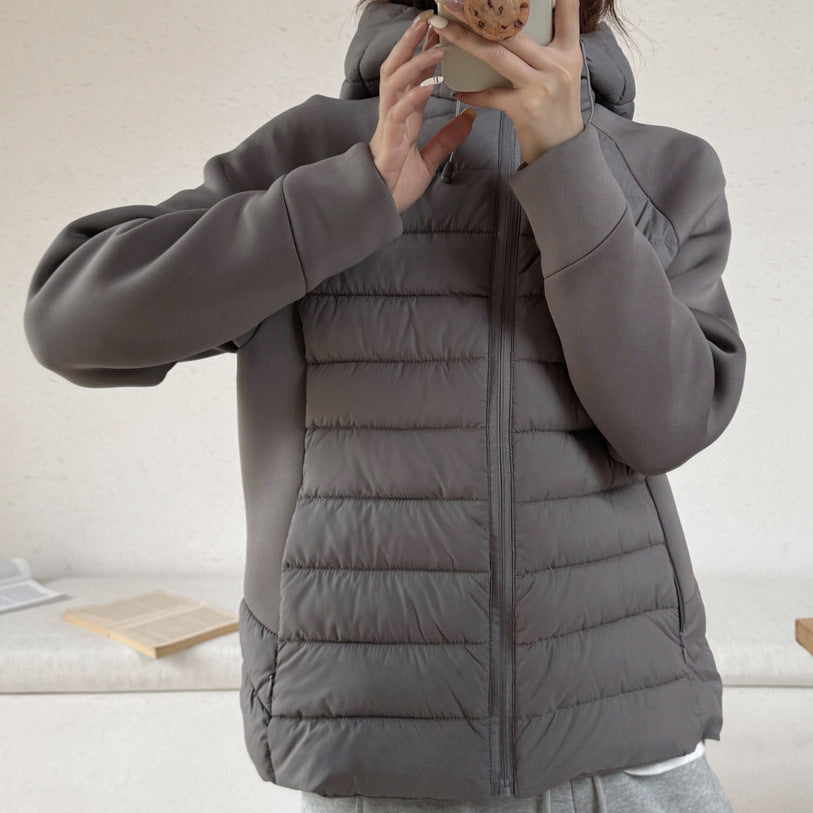 Damen Innovative Hybridjacke mit hohem Kragen und abnehmbarer Kapuze R&B