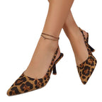 Damen Elegante Slingback-Pumps mit modischem Leopardenmuster R&B