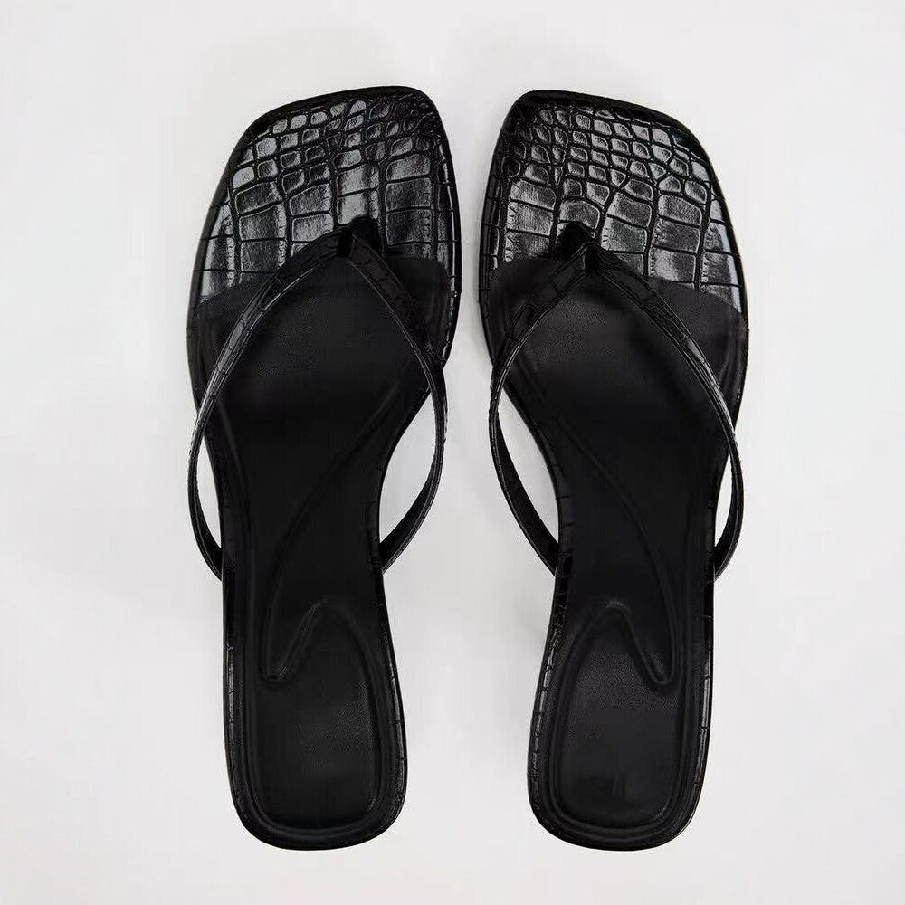 Damen Elegante Riemchen-Sandalen mit Kroko-Prägung R&B