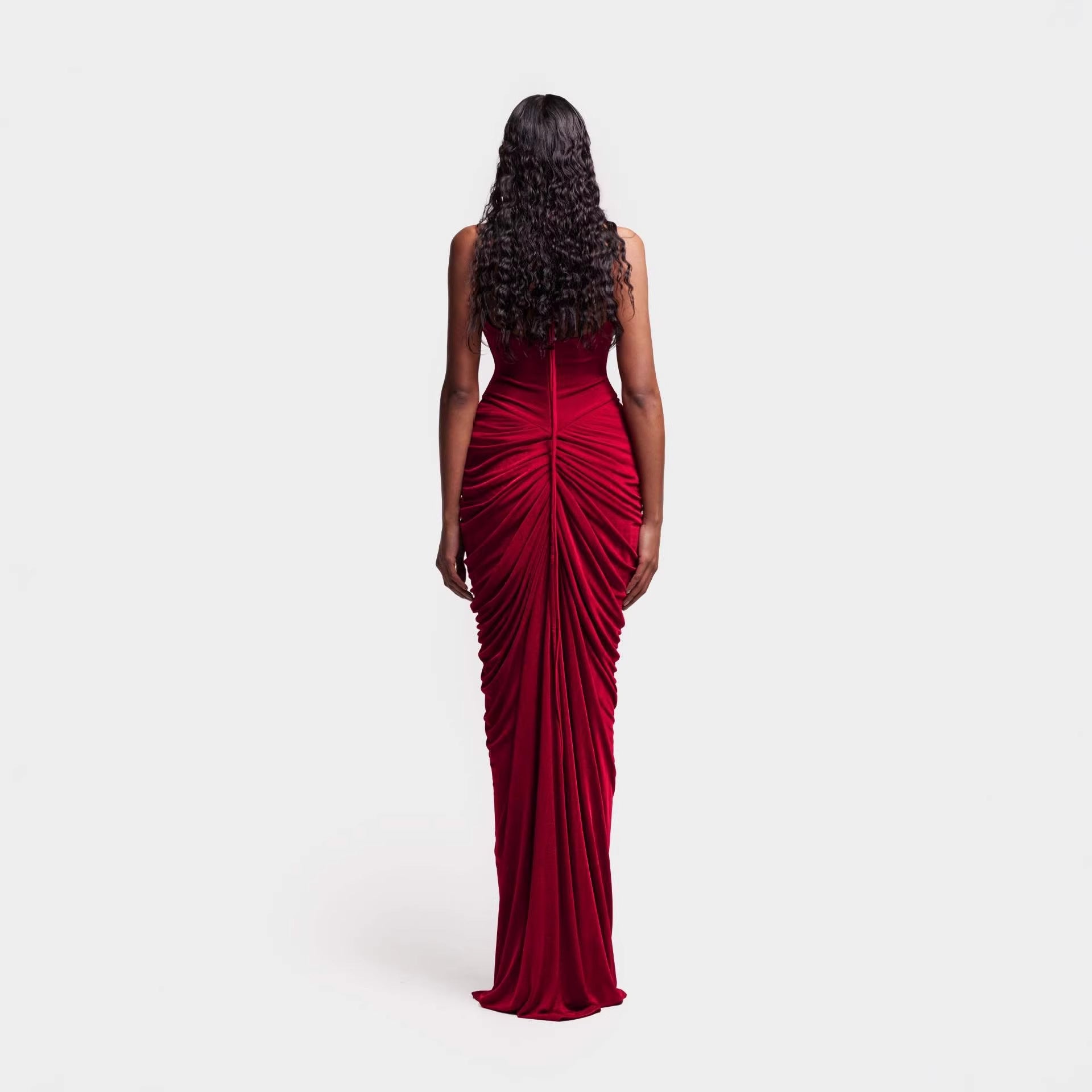 Damen Elegantes Maxikleid mit raffiniertem Rüschen-Design R&B
