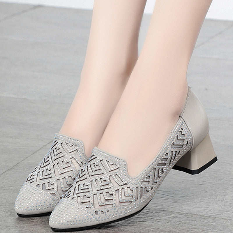 Damen Elegante Pumps mit modischem Strukturdesign und funkelnden Strassverzierungen R&B