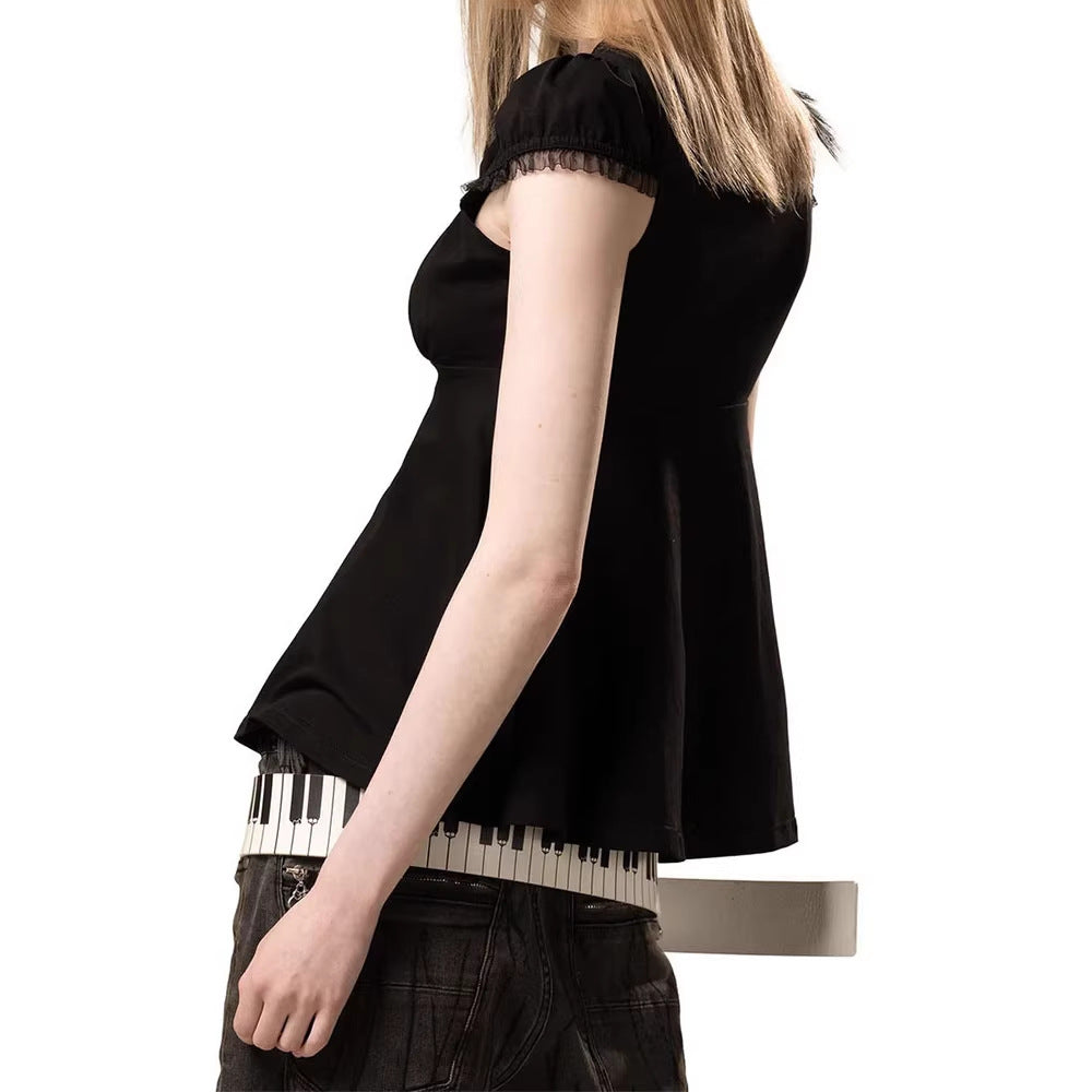 Damen verspieltes Kleid mit großem Kragen und tailliertem Design R&B