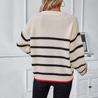 R&B | Gestreifter Strickpullover Mit Weichem Material