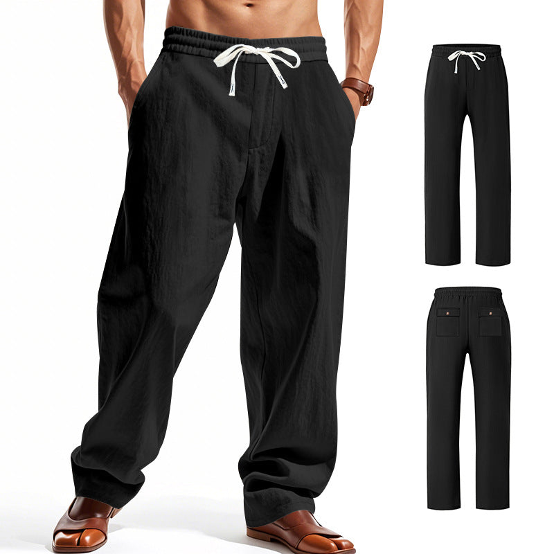 Herren bequeme Freizeithose mit elastischem Bund und seitlichen Taschen R&B