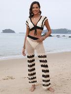 Damen Häkel-Set mit sexy Crop-Top und panty R&B