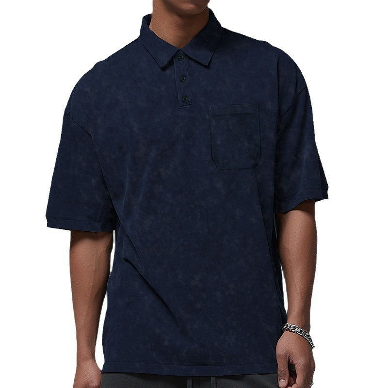 Herren Poloshirt mit strukturiertem Design und praktischer Brusttasche