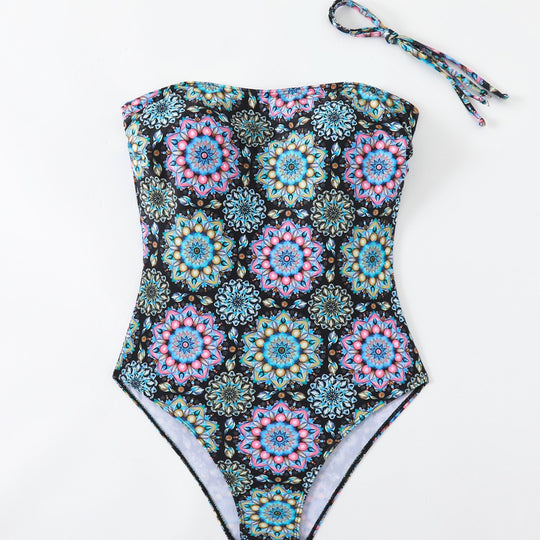 Damen Bandeau-Badeanzug mit einzigartigem Mandala-Muster R&B