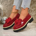 Damen Slipper mit voluminösem Schleifendetail und robuster Sohle R&B