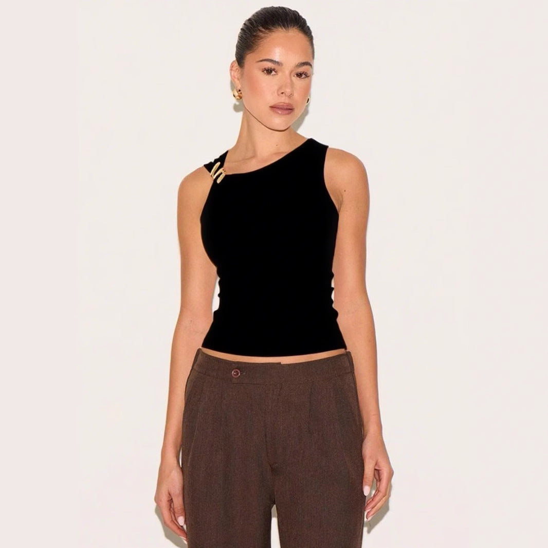 Damen Elegantes Tanktop mit dekorativem Knotendetail R&B