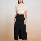 Damen Jeansrock mit Schlitz und modernem Schnitt