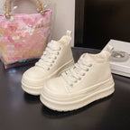 Damen modische Plateau-Hochschuh Sneakers mit dreifarbiger Sohle R&B