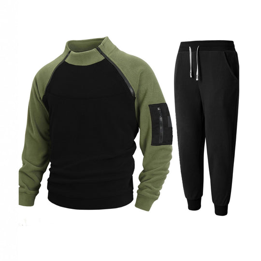 Herren Sportliches Oberteil mit funktionalem Reißverschluss und komfortabler Jogginghose R&B