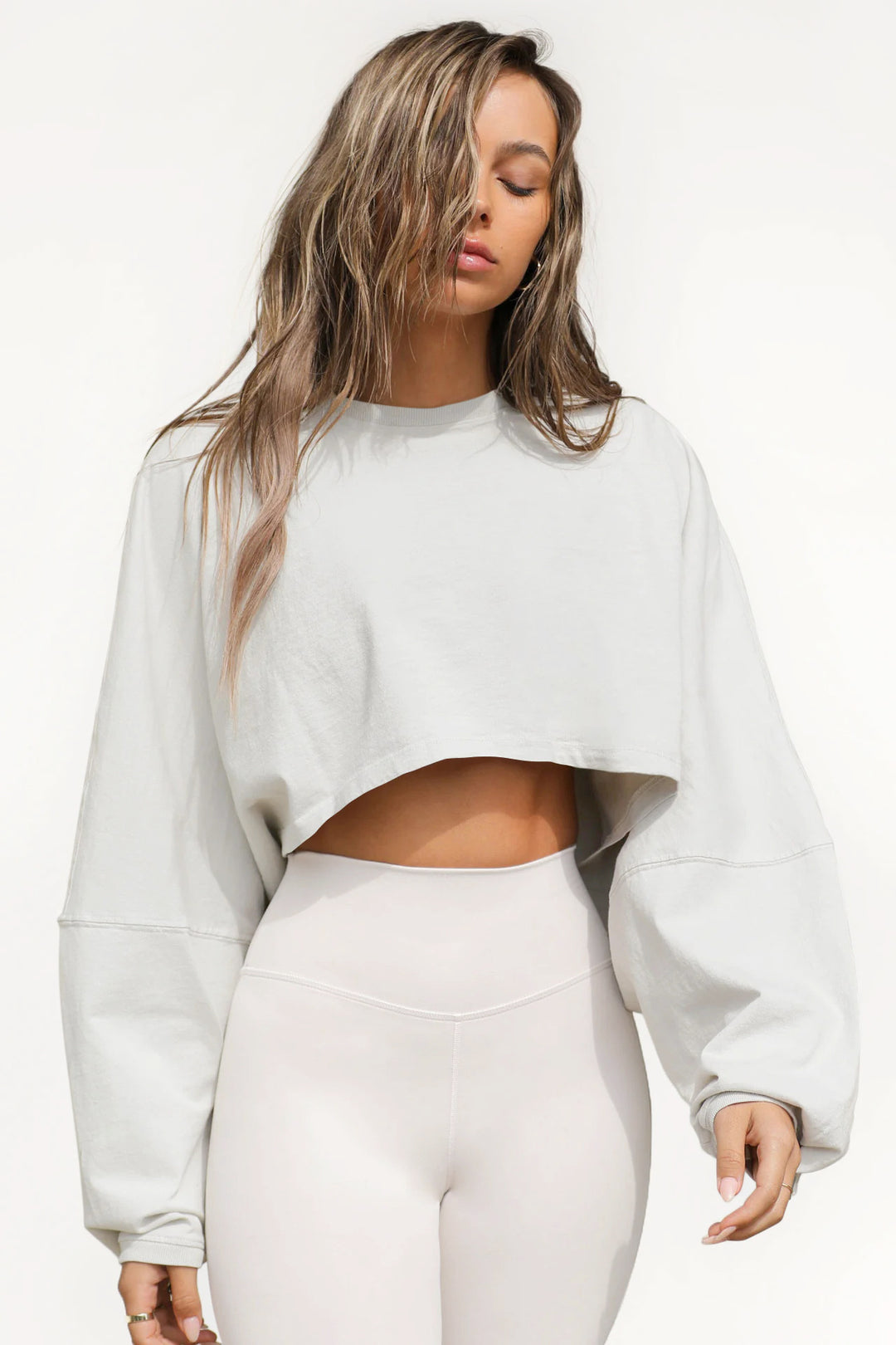 Damen lässiger Crop-Pullover R&B