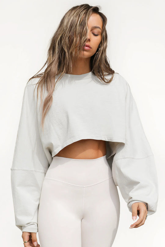 Damen lässiger Crop-Pullover R&B