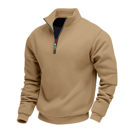 Herren sportlicher Sweatshirt mit modernem Stehkragen und Reißverschluss R&B