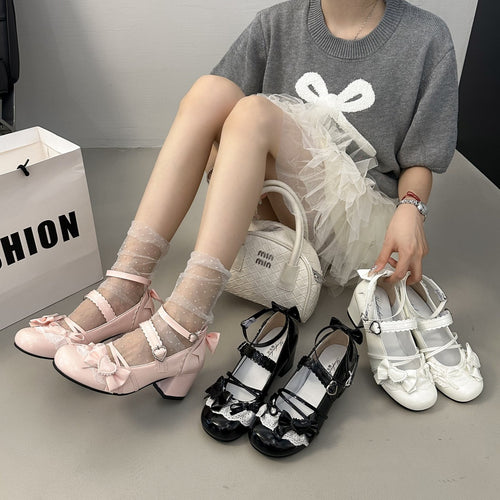 Damen Vintage Ballerinas mit Herz-Details R&B