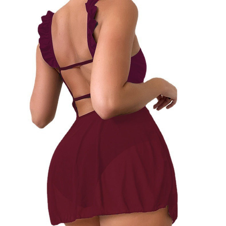 Damen Strandkleid mit verspielten Rüschendetails R&B