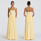 Damen Elegantes, schulterfreies Abendkleid mit raffinierten Drapierungen und fließendem Schnitt EB