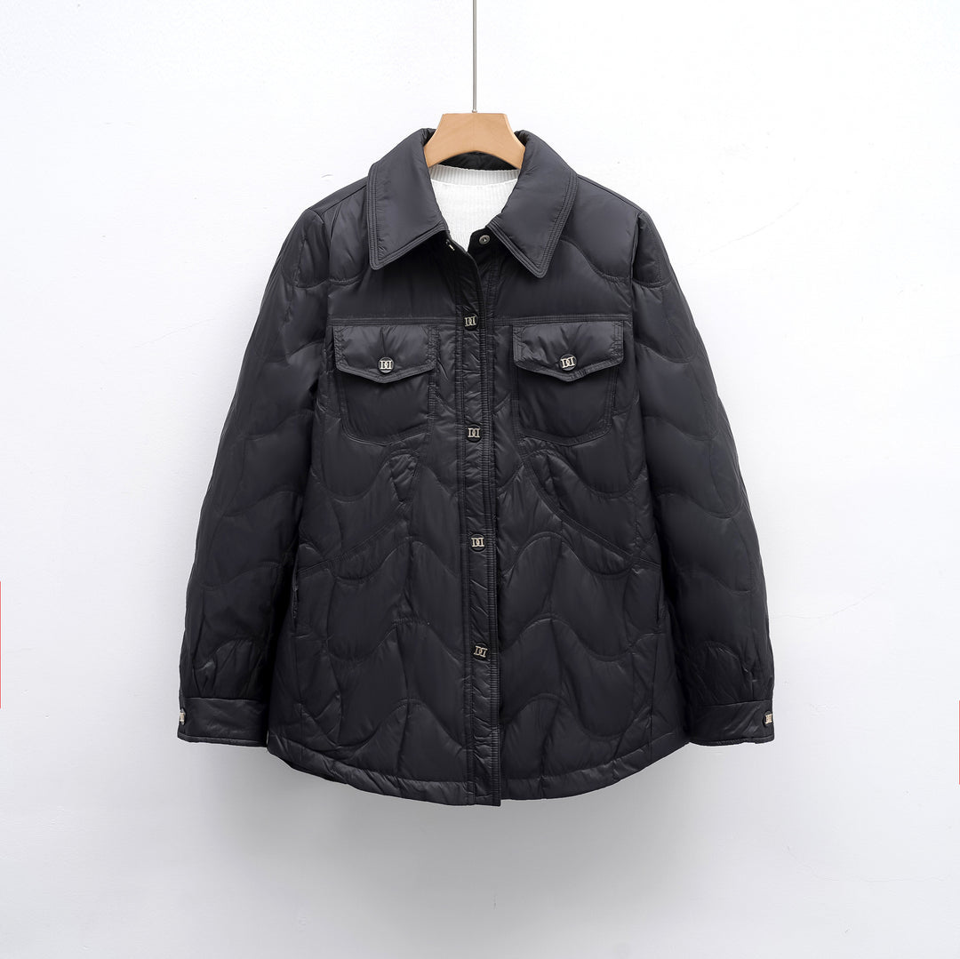 Damen gesteppte Outdoor-Jacke mit Taschen und bequemer Passform R&B