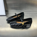 Damen Ballerinas mit modischem Flechtmuster und dekorativem Riemen R&B