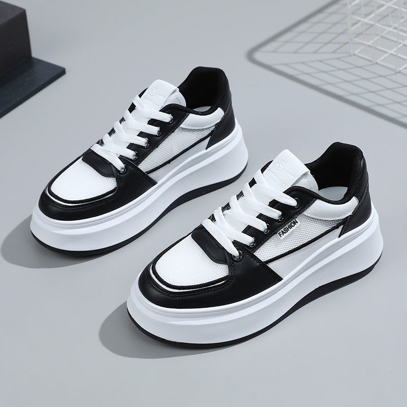 Damen modische Plateau Sneakers mit atmungsaktivem Netzmaterial und schockabsorbierender Sohle R&B