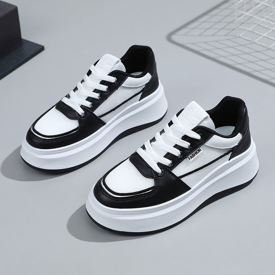 Damen modische Plateau Sneakers mit atmungsaktivem Netzmaterial und schockabsorbierender Sohle R&B