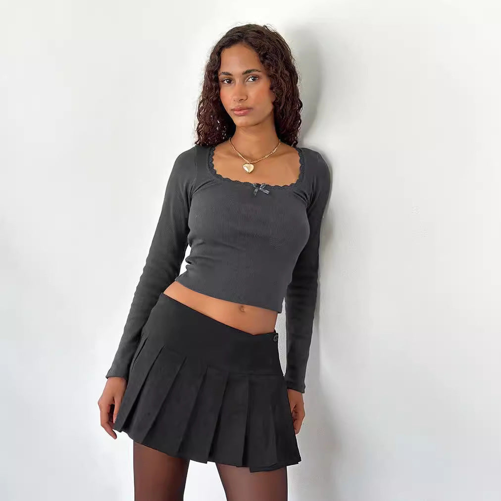 Damen Langarmshirt mit eleganter Rüsche und körpernaher Passform R&B