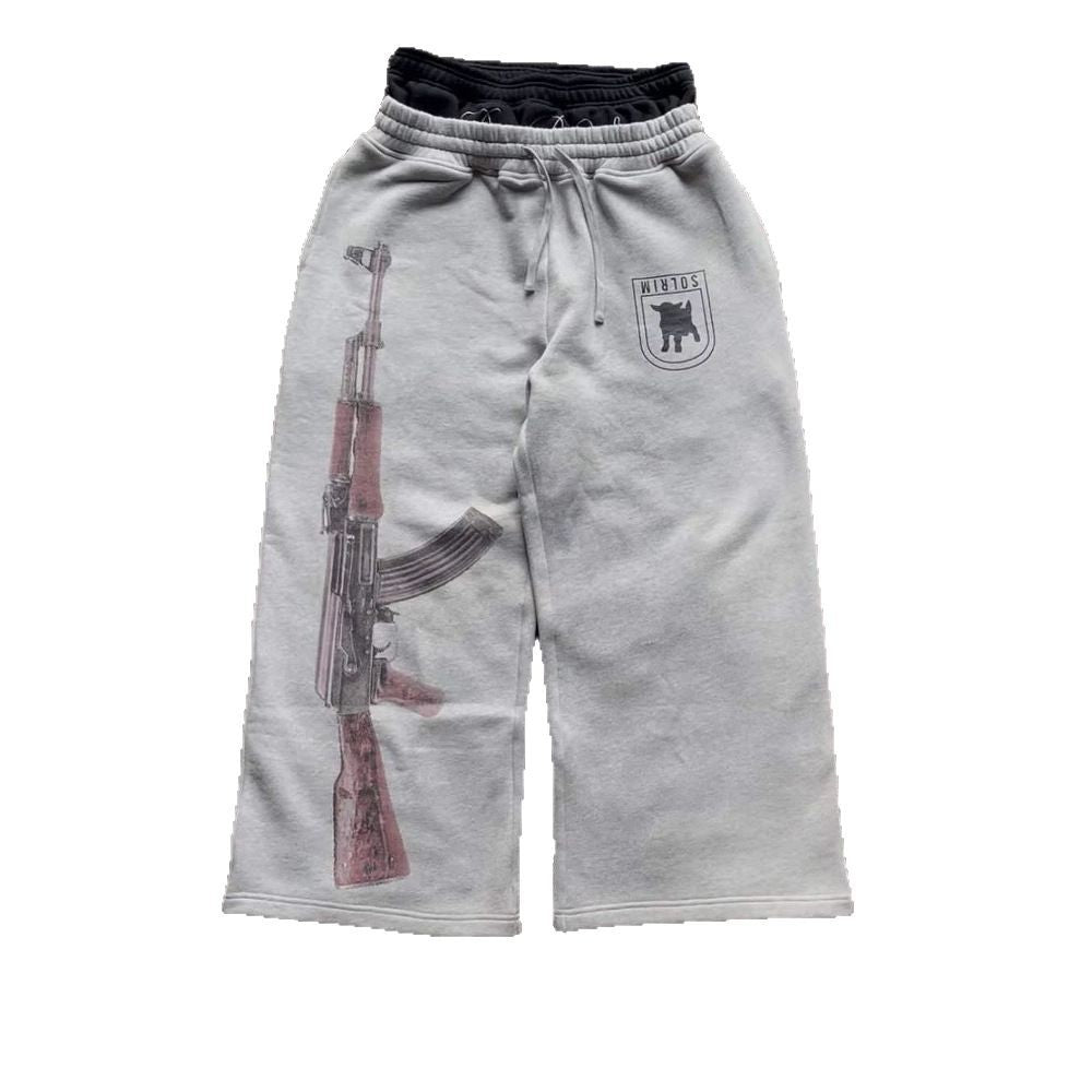 Damen Sweatpants mit einzigartigem Grafikumdruck und elastischem Bund R&B