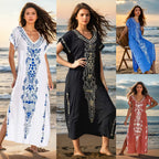 Damen eleganter Strandüberwurf mit filigranem Stickereidesign R&B
