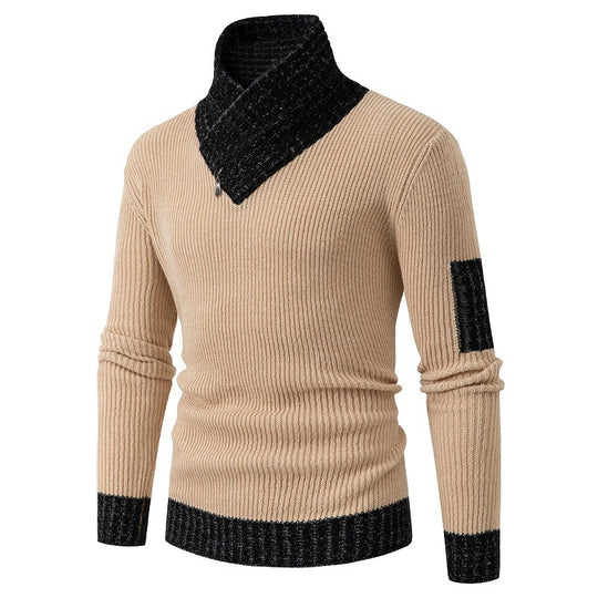 Herren Pullover mit modernem asymmetrischem Kragen und strukturiertem Design R&B
