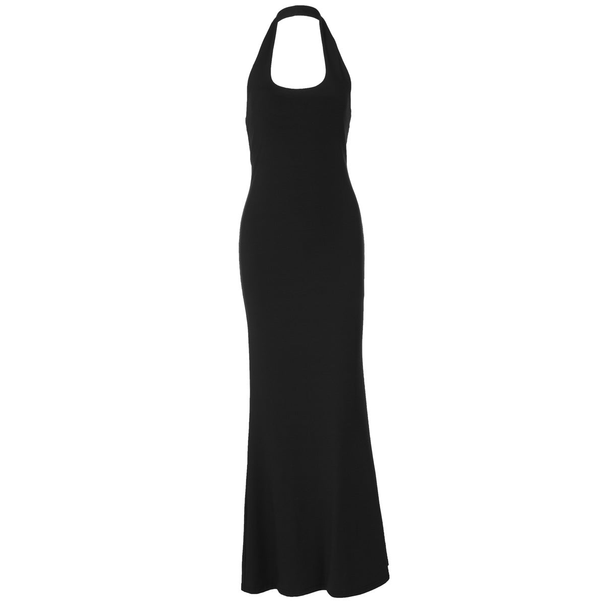 Damen Elegantes Maxikleid mit tiefem Rundhalsausschnitt und figurbetonter Passform R&B