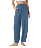 Damen weite Freizeithose mit elastischem Bund und praktischen Taschen R&B