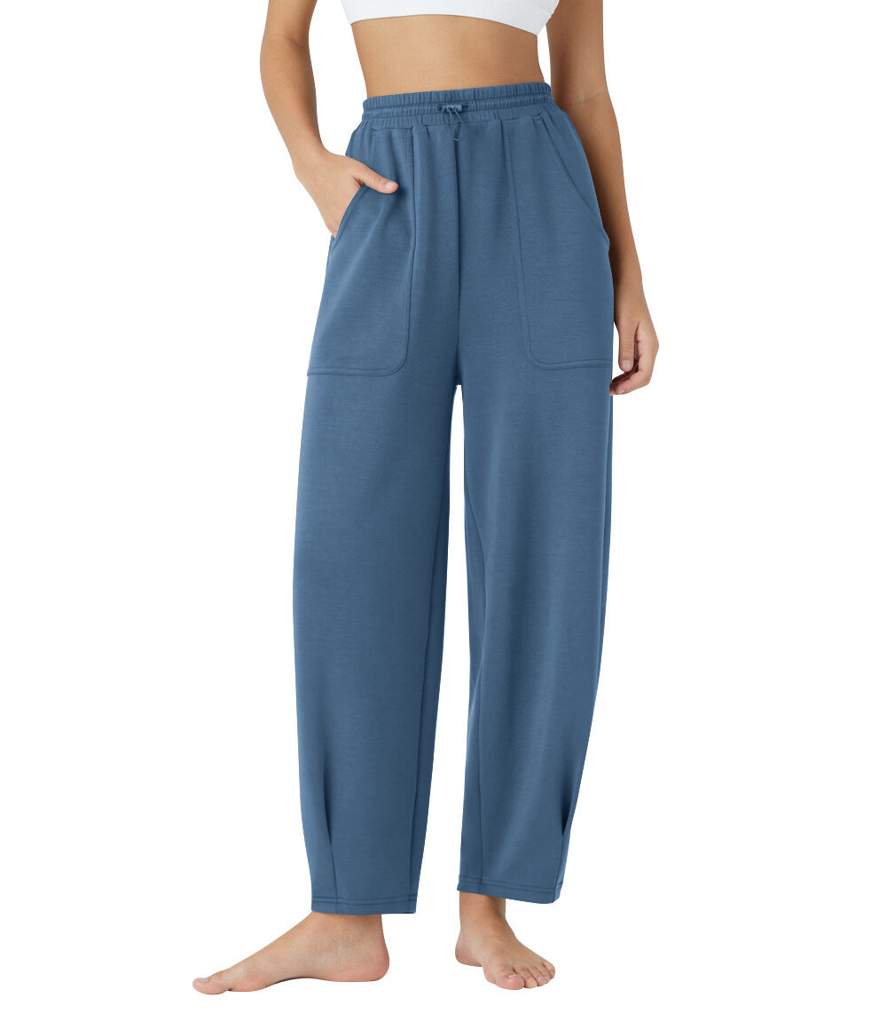 Damen weite Freizeithose mit elastischem Bund und praktischen Taschen R&B