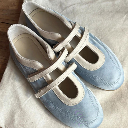 Damen Modische Sneakers mit Doppelriemenverschluss R&B
