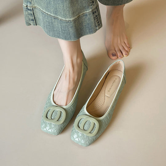 Damen Ballerinas mit schickem Reliefmuster und modischem Schnallenakzent R&B