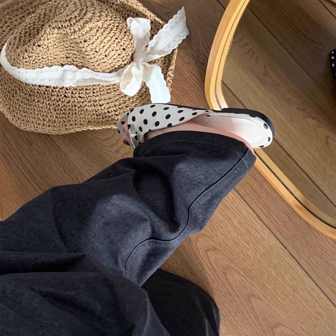 Damen modische Pantolette mit Punkten und dekorativem Riemen R&B