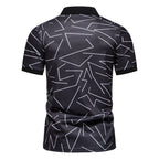 Herren Poloshirt mit modernem geometrischem Muster und atmungsaktiven Eigenschaften