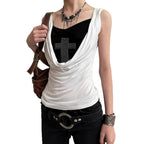 Damen stilvolles Top mit funkelndem Kreuzdesign R&B