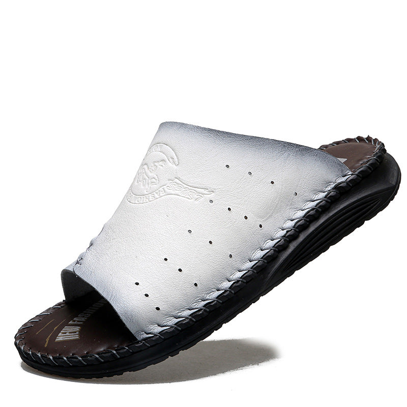 Herren Komfortable und atmungsaktive Ledersandalen R&B