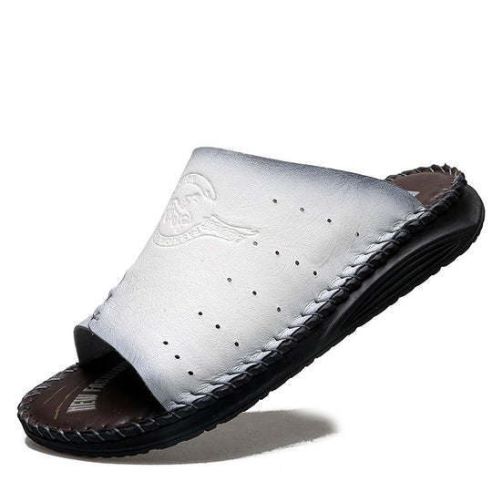 Herren Komfortable und atmungsaktive Ledersandalen R&B