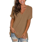 Damen Freizeit V-Ausschnitt T-Shirt R&B