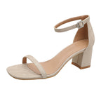 Damen modische Sandalen mit komfortablem Blockabsatz und elegantem Riemen