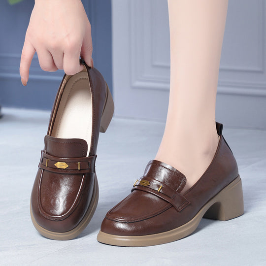 Damen Elegante Loafers mit stilvollem Schmuckdetail und komfortablem Blockabsatz R&B